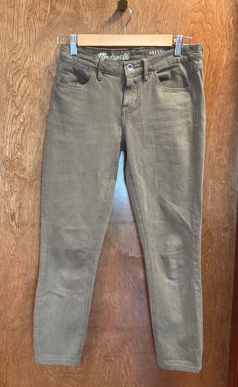 Madewell Olive Green Skinny Ankle Jeans sz 26